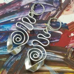 😍 Wired One-of-a-kind Spiral Handmade Earrings